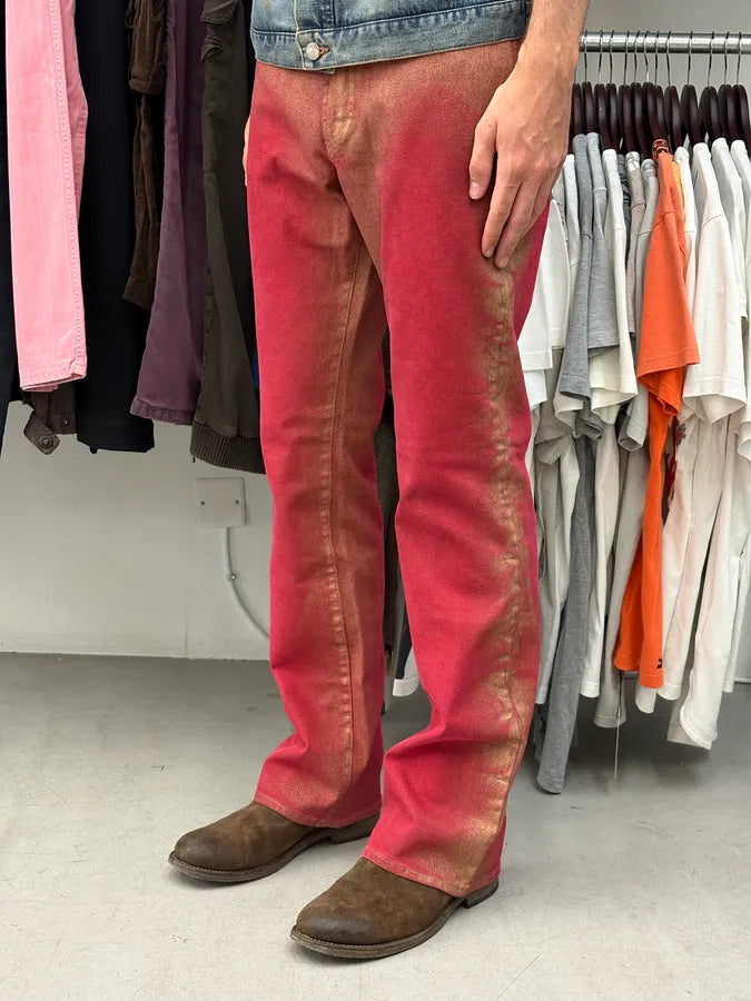 2000s Cavalli Red & Golden Aura Pants uRMbFsR 2