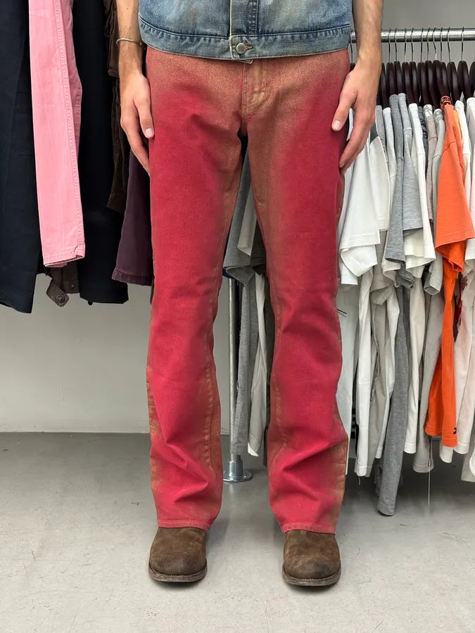 2000s Cavalli Red & Golden Aura Pants uRMbFsR 1