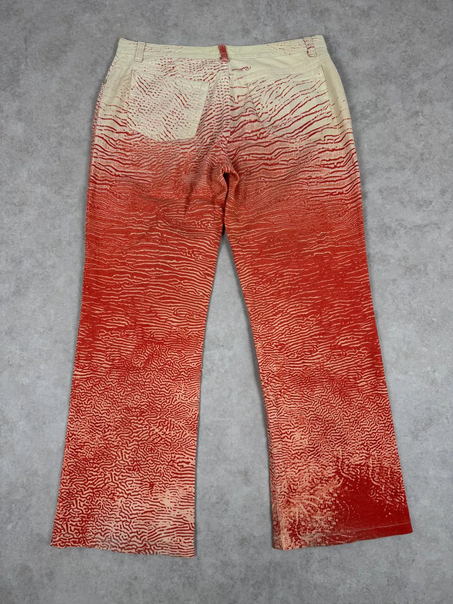 2000s Roberto Cavalli Red & White Coral Pants jYURZWJ 4