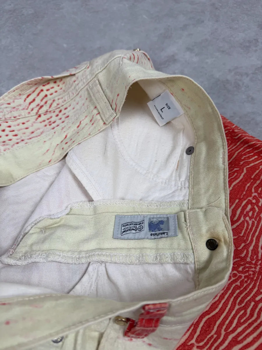 2000s Roberto Cavalli Red & White Coral Pants jYURZWJ 6