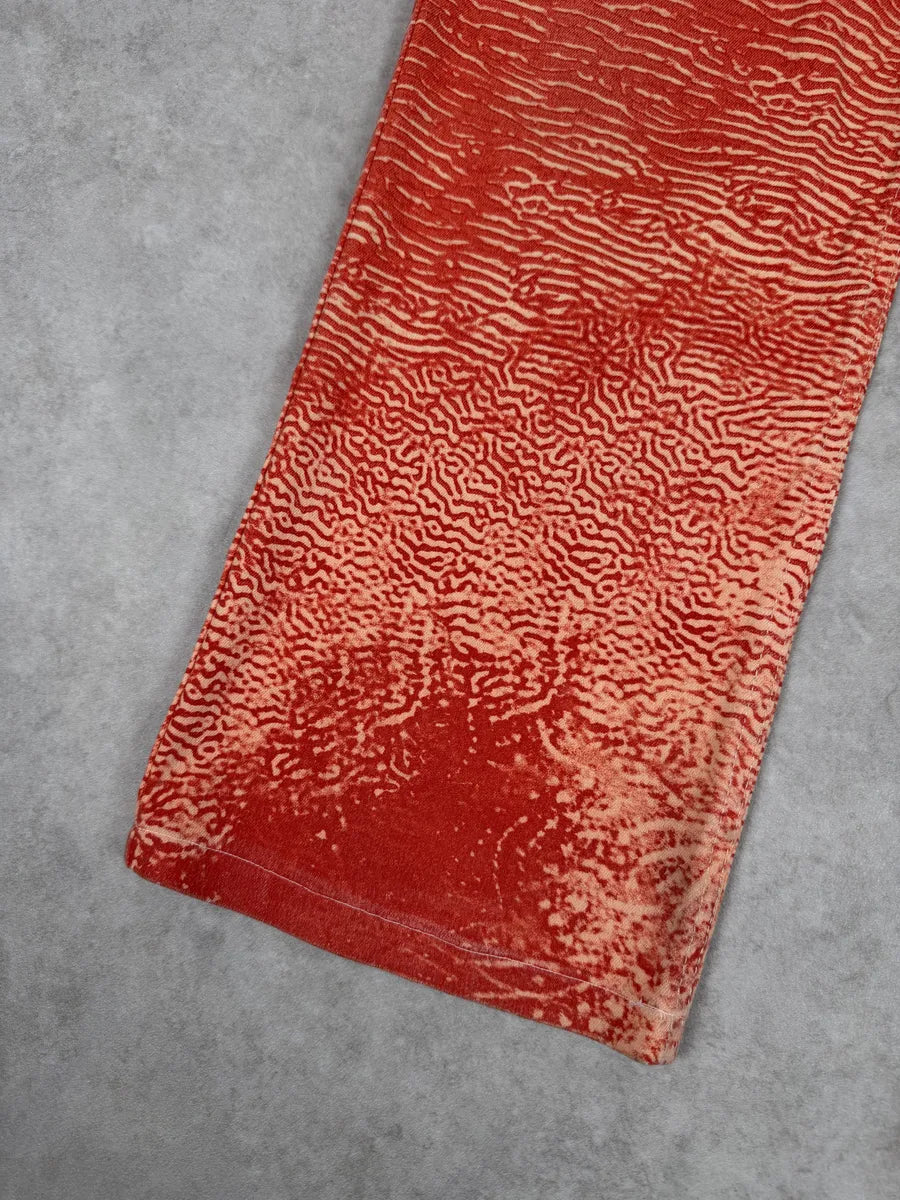 2000s Roberto Cavalli Red & White Coral Pants jYURZWJ 9