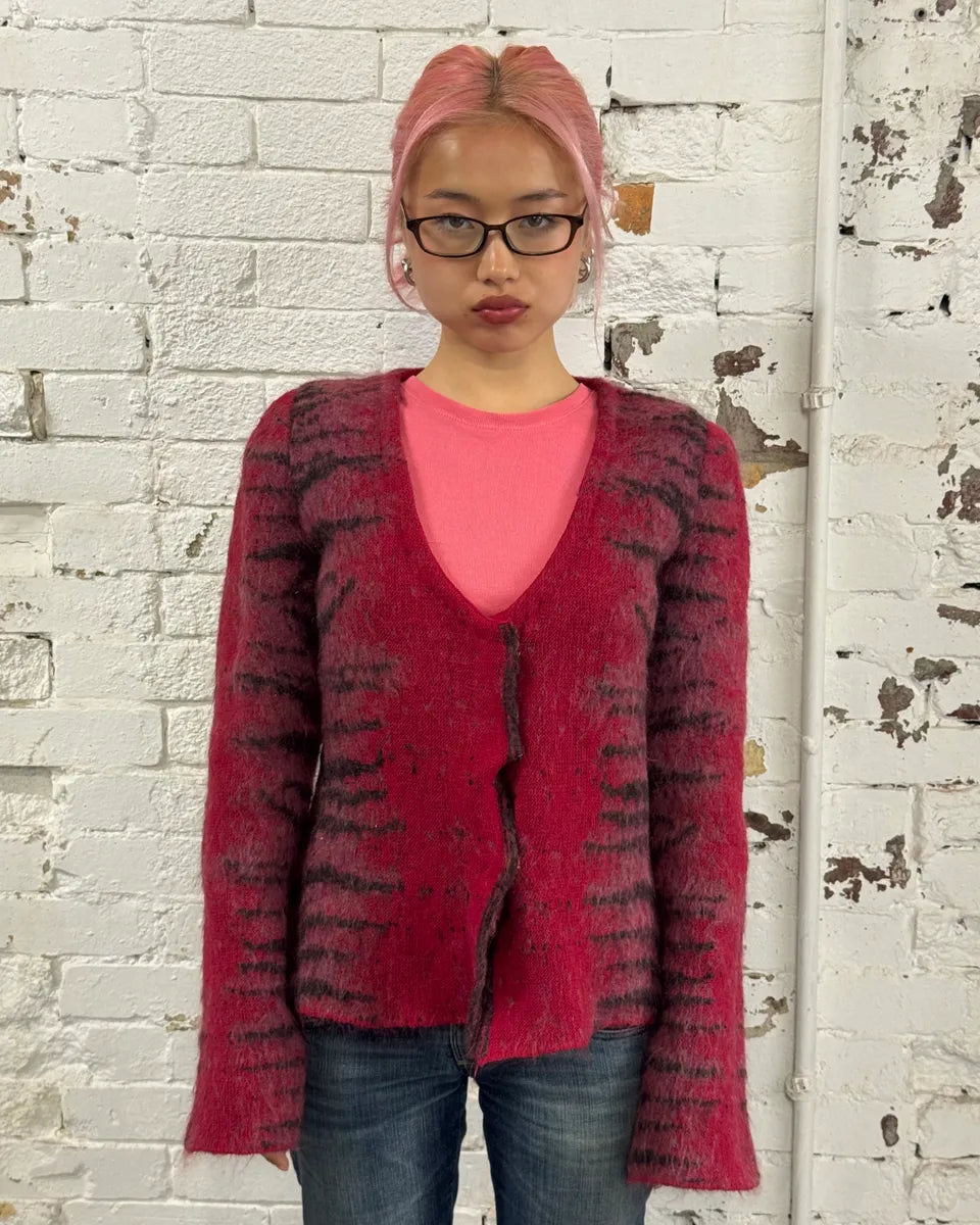 2000s Roberto Cavalli Red Devil Zebra Cardigan  gBbUVtk 1