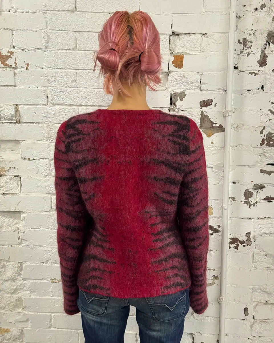 2000s Roberto Cavalli Red Devil Zebra Cardigan  gBbUVtk 2