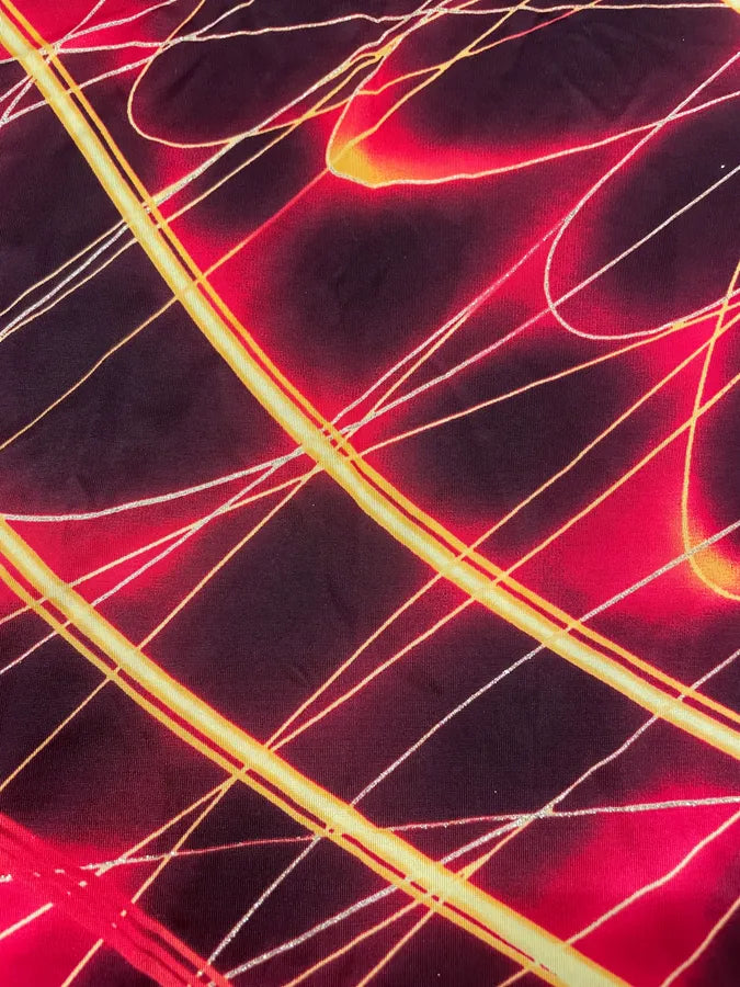 2000s Roberto Cavalli Red Fire Maxi Skirt (L) 7