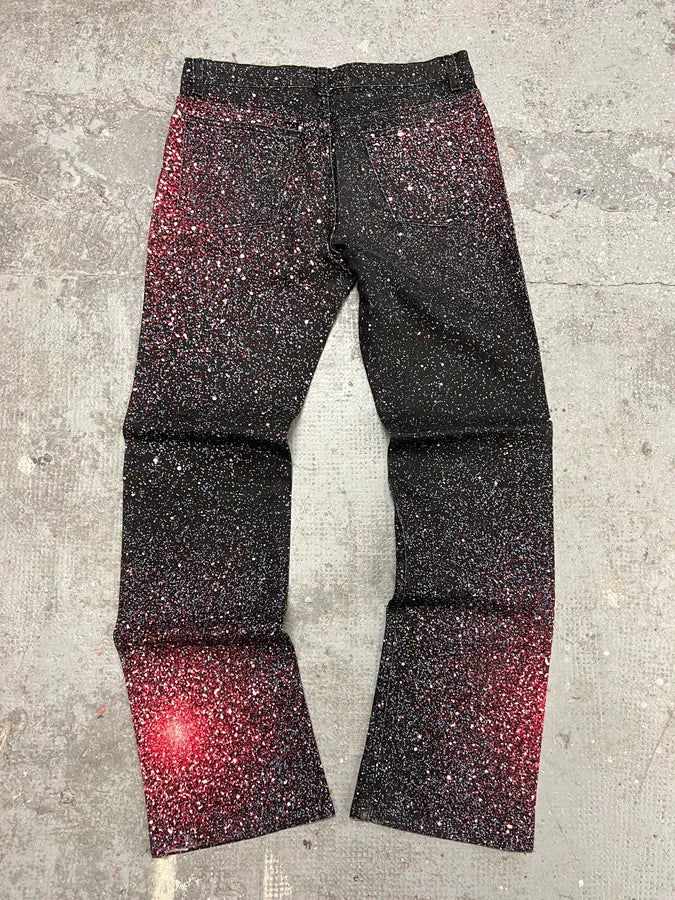 2000s Roberto Cavalli Red Galaxy Expansion Embellished Pants TrvXDzN 4