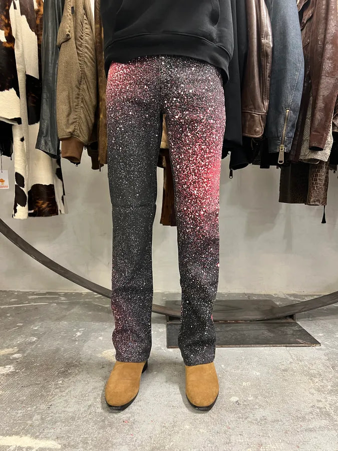 2000s Roberto Cavalli Red Galaxy Expansion Embellished Pants TrvXDzN 1