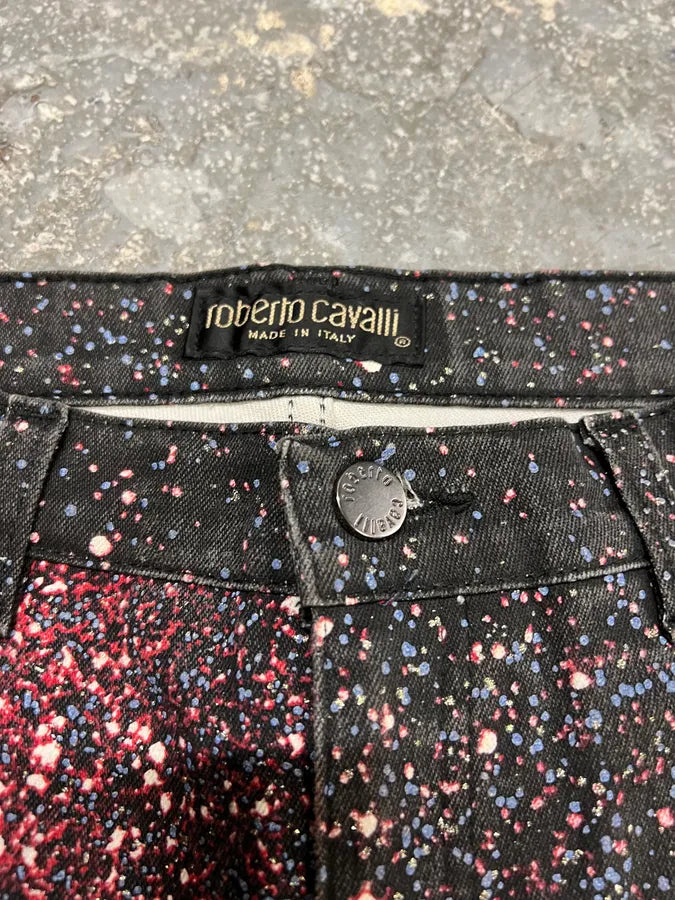 2000s Roberto Cavalli Red Galaxy Expansion Embellished Pants TrvXDzN 6