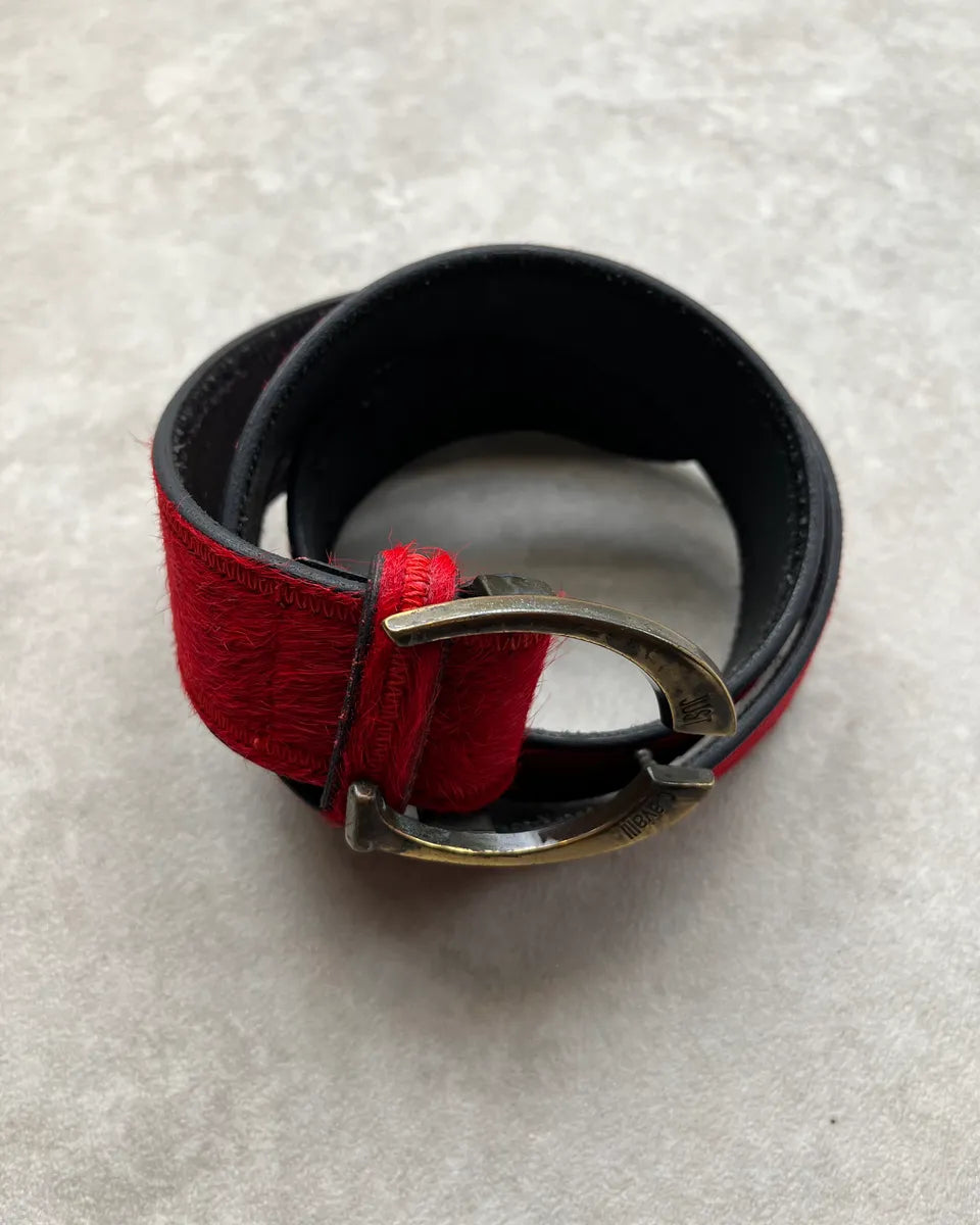 2000s Roberto Cavalli Red Pony Hair Leather Belt odRVjPv 2