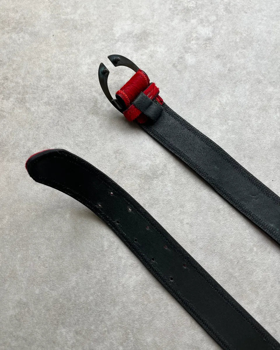 2000s Roberto Cavalli Red Pony Hair Leather Belt odRVjPv 5