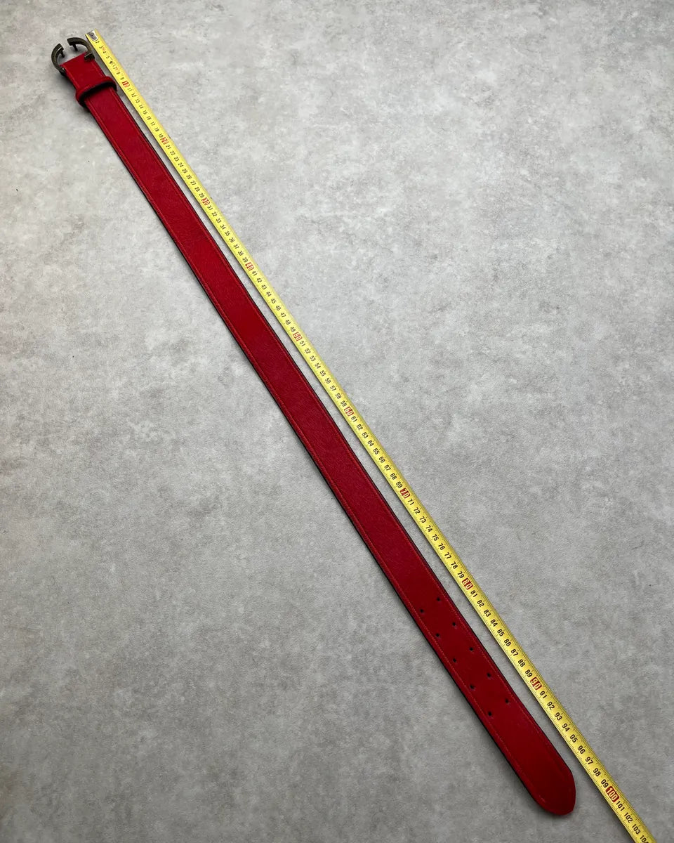 2000s Roberto Cavalli Red Pony Hair Leather Belt odRVjPv 8