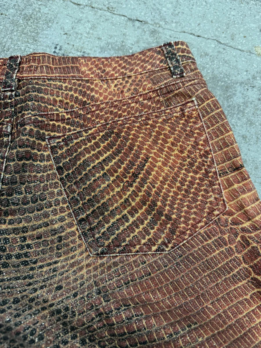 2000s Roberto Cavalli Red Python Effect Spider Pants ZbTXToT 8
