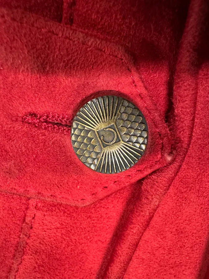 2000s Roberto Cavalli Red Roses Suede Leather Jacket NEvxBkY 4