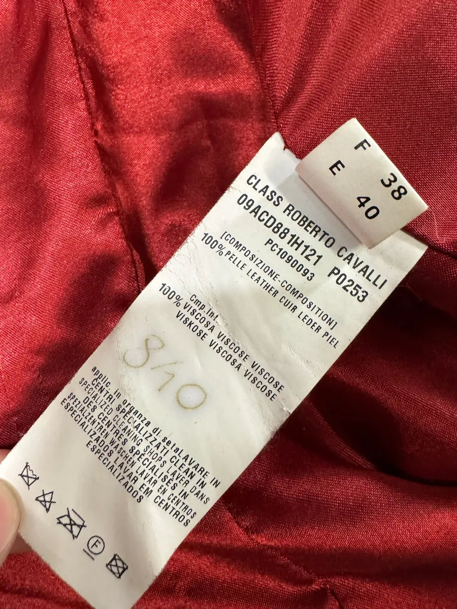 2000s Roberto Cavalli Red Roses Suede Leather Jacket NEvxBkY 7