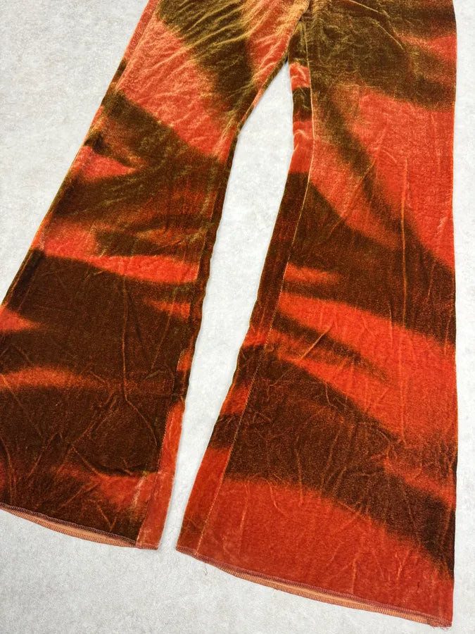 2000s Roberto Cavalli Red Velvet Abstract Pants xRgEVOu 4