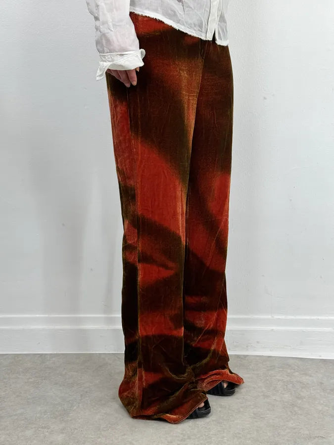 2000s Roberto Cavalli Red Velvet Abstract Pants xRgEVOu 5