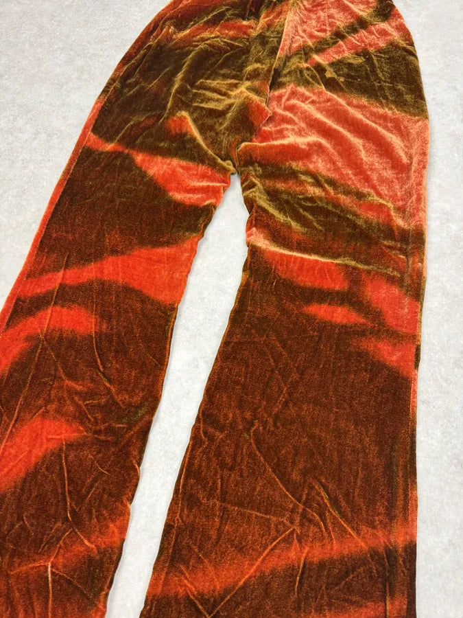 2000s Roberto Cavalli Red Velvet Abstract Pants xRgEVOu 7