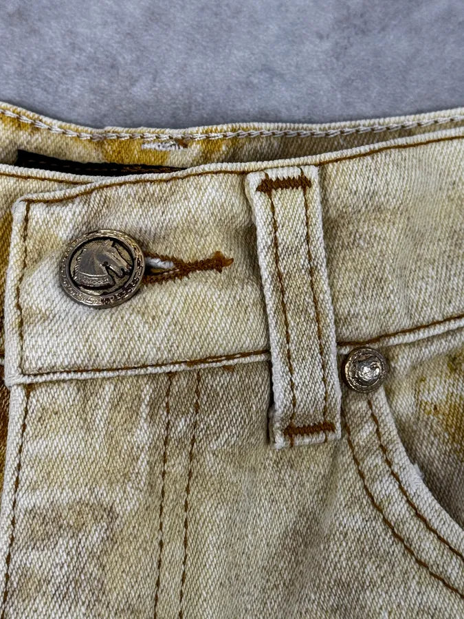 AW1996 Roberto Cavalli Roman Landscape Beige Pants orDTqsu 8