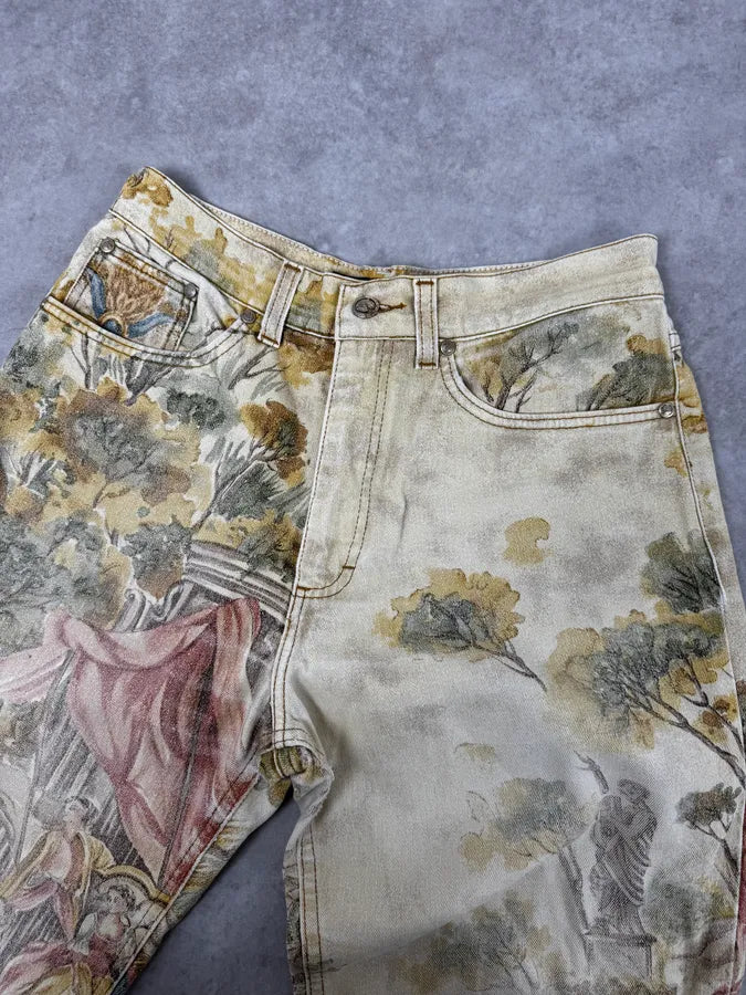 AW1996 Roberto Cavalli Roman Landscape Beige Pants orDTqsu 5