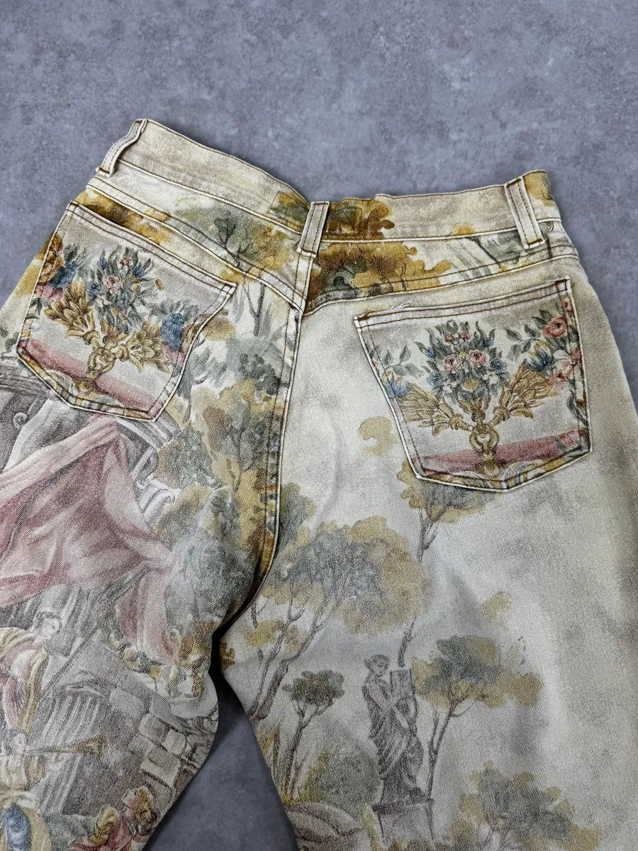 AW1996 Roberto Cavalli Roman Landscape Beige Pants orDTqsu 6
