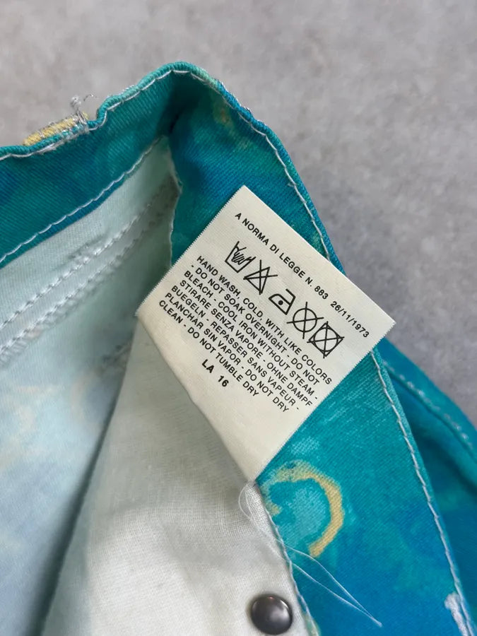 2000s Roberto Cavalli Royal Exotic Blue Turquoise Cotton Pants piudWxq 11
