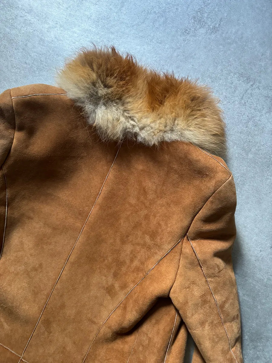 2000s Roberto Cavalli Royal Leather Long Camel Coat QfbxyDz 7