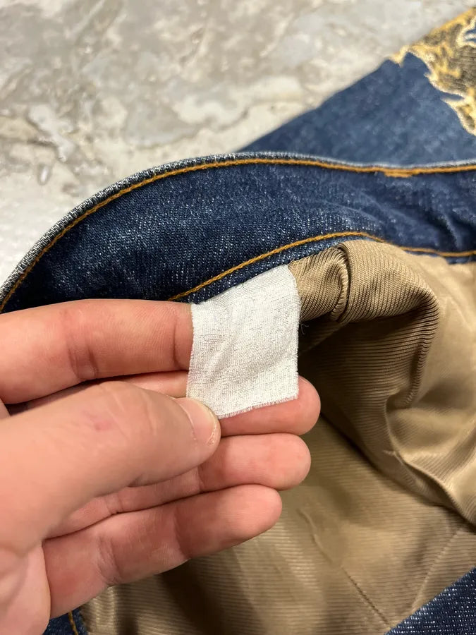 2000s Roberto Cavalli Royal Premium Embroidered Blue Denim Jeans yCVukdU 11