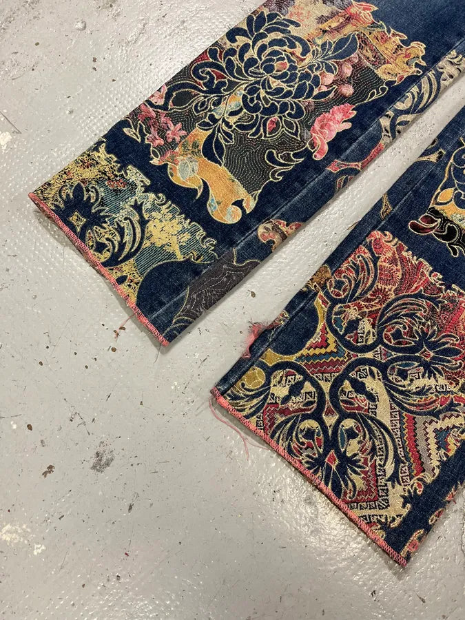 2000s Roberto Cavalli Royal Premium Embroidered Blue Denim Jeans yCVukdU 5