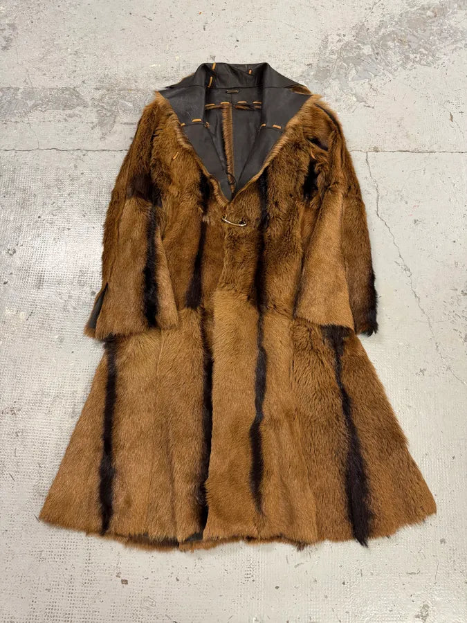 2000s Roberto Cavalli Royal Reversible Long Fur Brown Coat pKgIvcT 0
