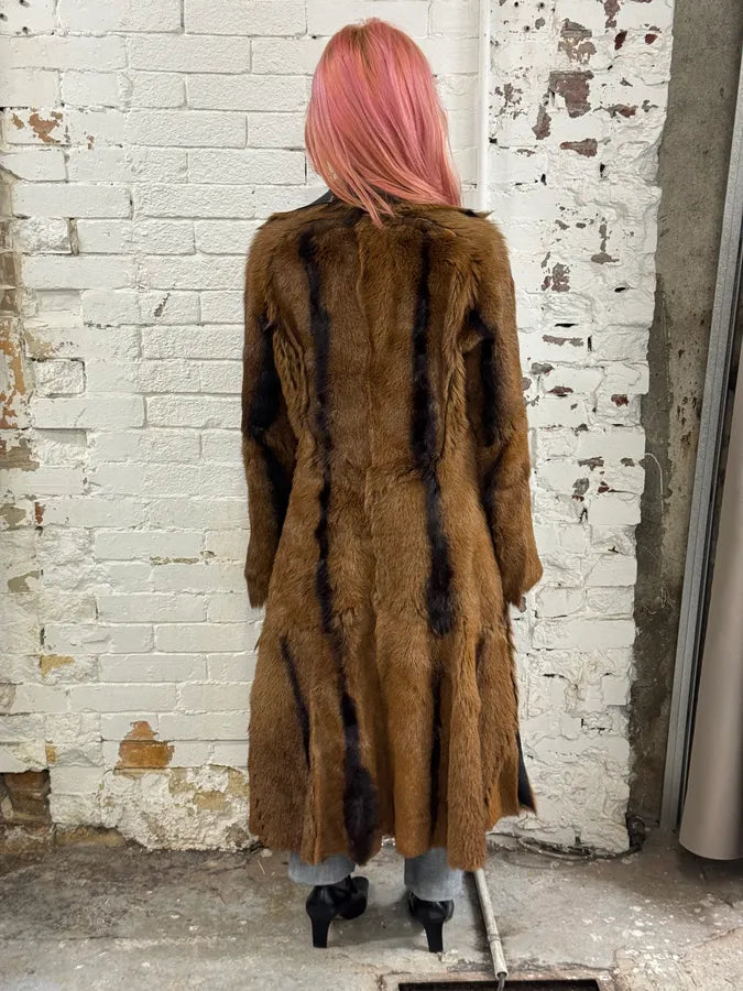 2000s Roberto Cavalli Royal Reversible Long Fur Brown Coat pKgIvcT 3