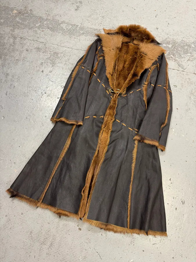2000s Roberto Cavalli Royal Reversible Long Fur Brown Coat pKgIvcT 4