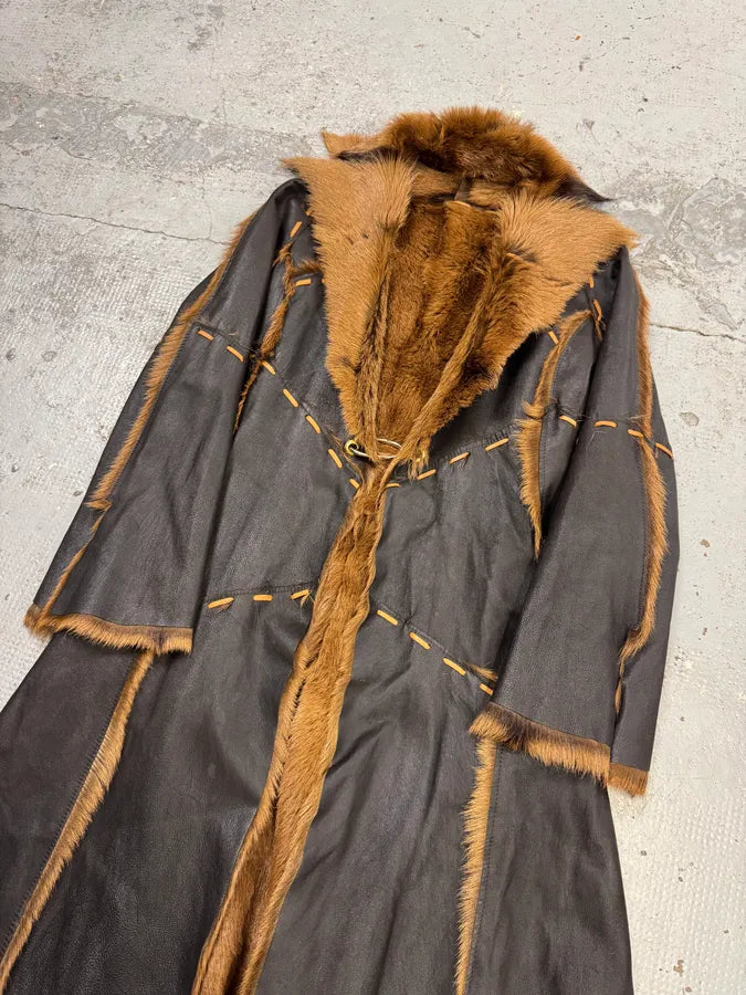 2000s Roberto Cavalli Royal Reversible Long Fur Brown Coat pKgIvcT 5
