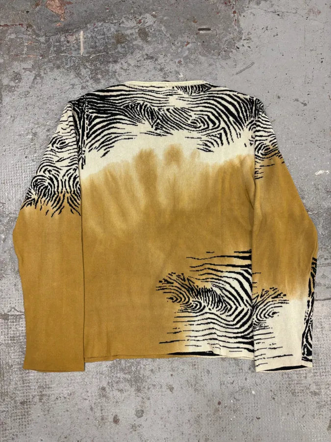 2000s Roberto Cavalli Safari White & Camel Zebra Longsleeves MdOzYiK 3