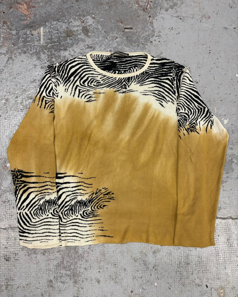 2000s Roberto Cavalli Safari White & Camel Zebra Longsleeves MdOzYiK 0