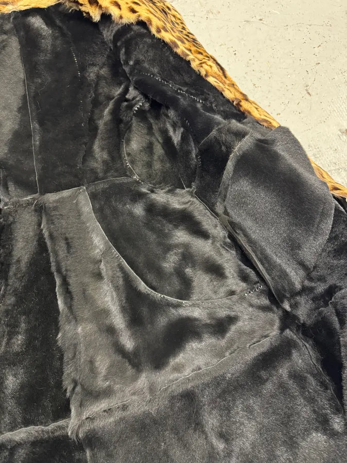 2000s Roberto Cavalli Sample Leopard Fur & Python Shearling Leather Long Coat vbJMdlS 7