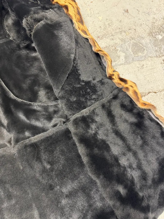 2000s Roberto Cavalli Sample Leopard Fur & Python Shearling Leather Long Coat vbJMdlS 8
