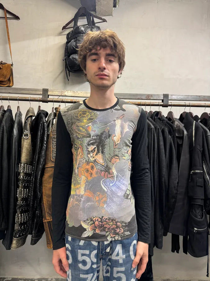 2000s Roberto Cavalli Samurai Black Longsleeves (S) YxRMizz 1