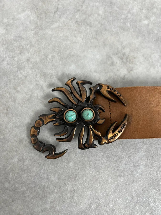 2000s Roberto Cavalli Scorpio Fringe Beige Leather Belt ZEjkcMc 2