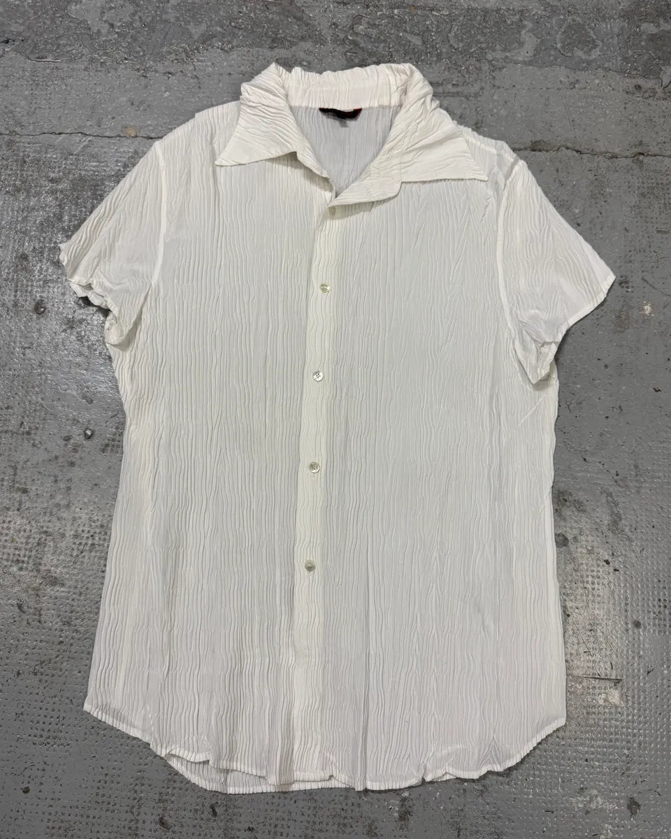 2000s Roberto Cavalli Sexy Pleats White Shirt FzNAqzr 1