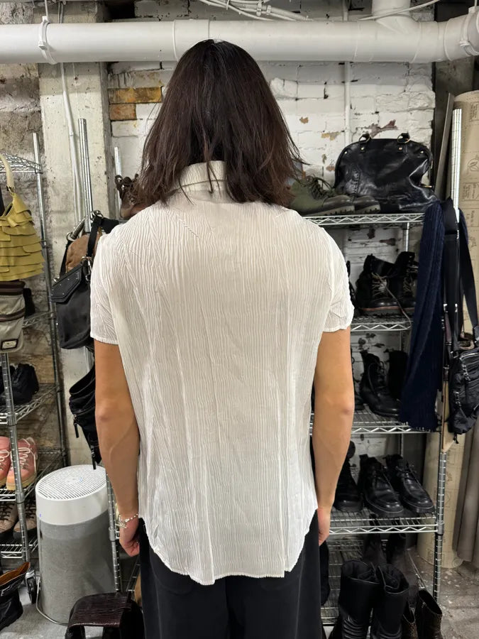 2000s Roberto Cavalli Sexy Pleats White Shirt FzNAqzr 2