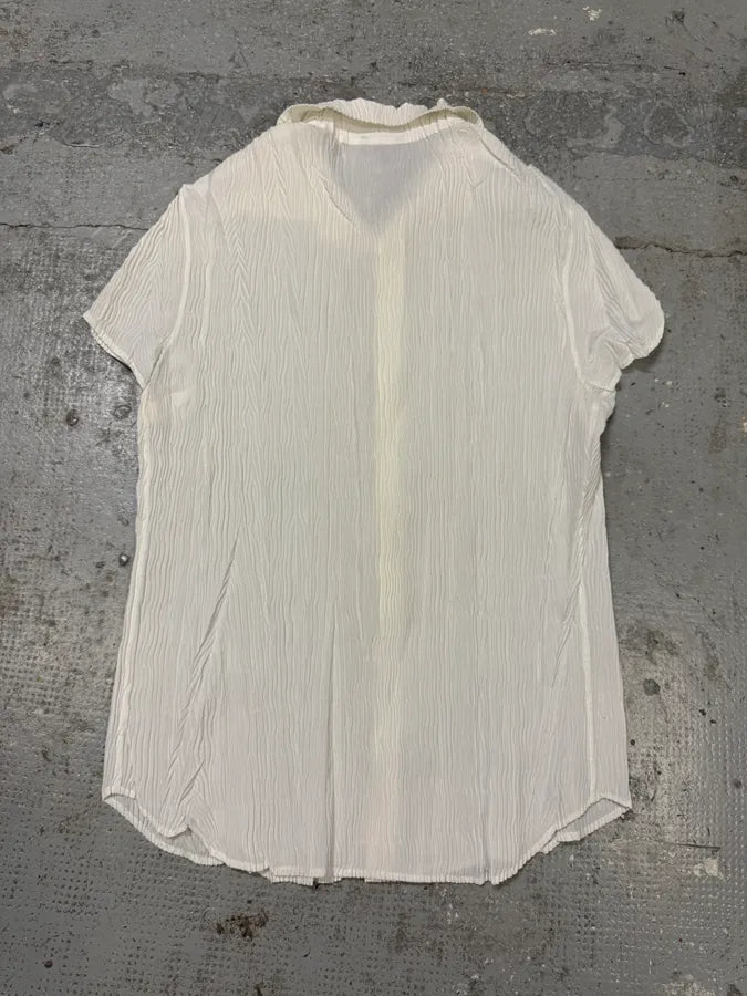 2000s Roberto Cavalli Sexy Pleats White Shirt FzNAqzr 7