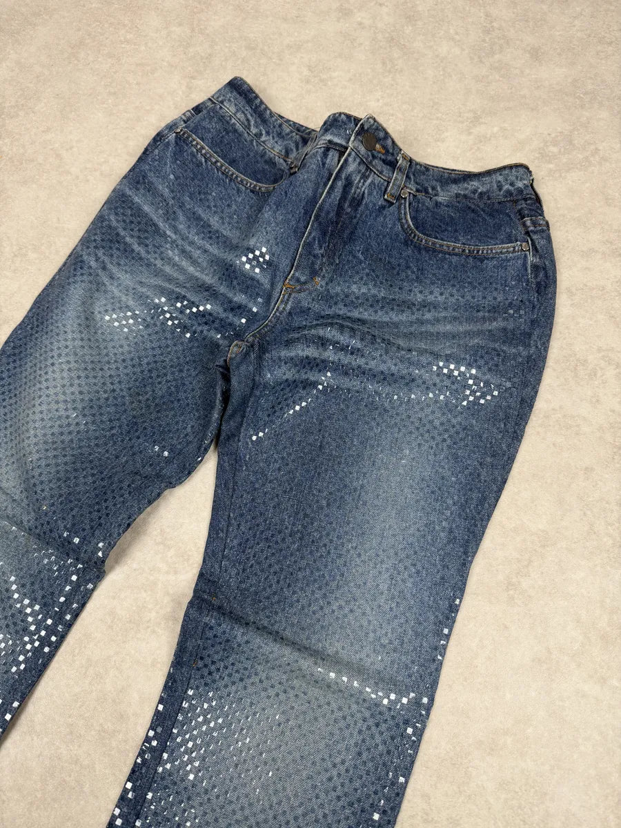 2000s Roberto Cavalli Shiny Blue Denim Jeans bhxlZuG 3