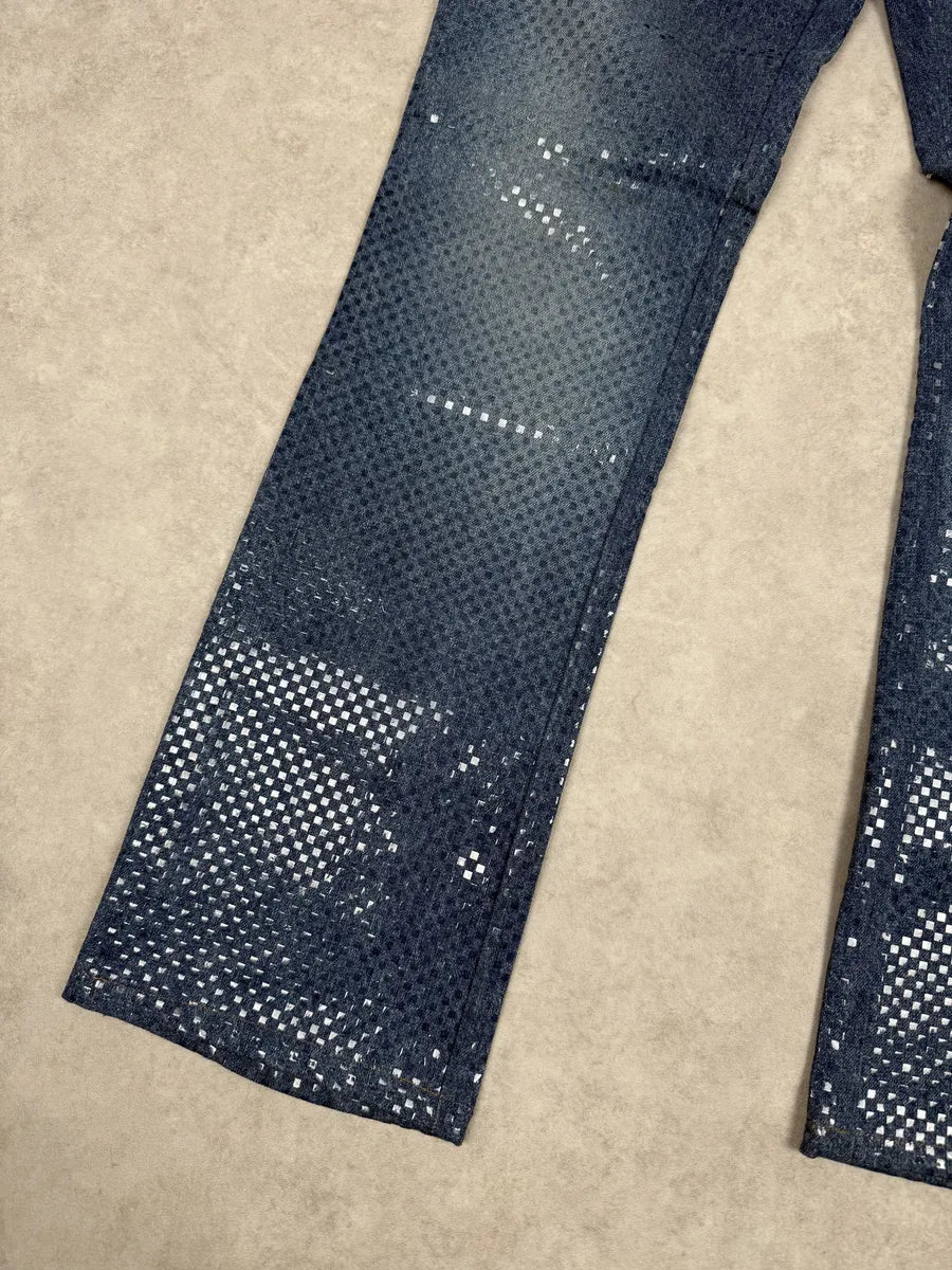 2000s Roberto Cavalli Shiny Blue Denim Jeans bhxlZuG 6