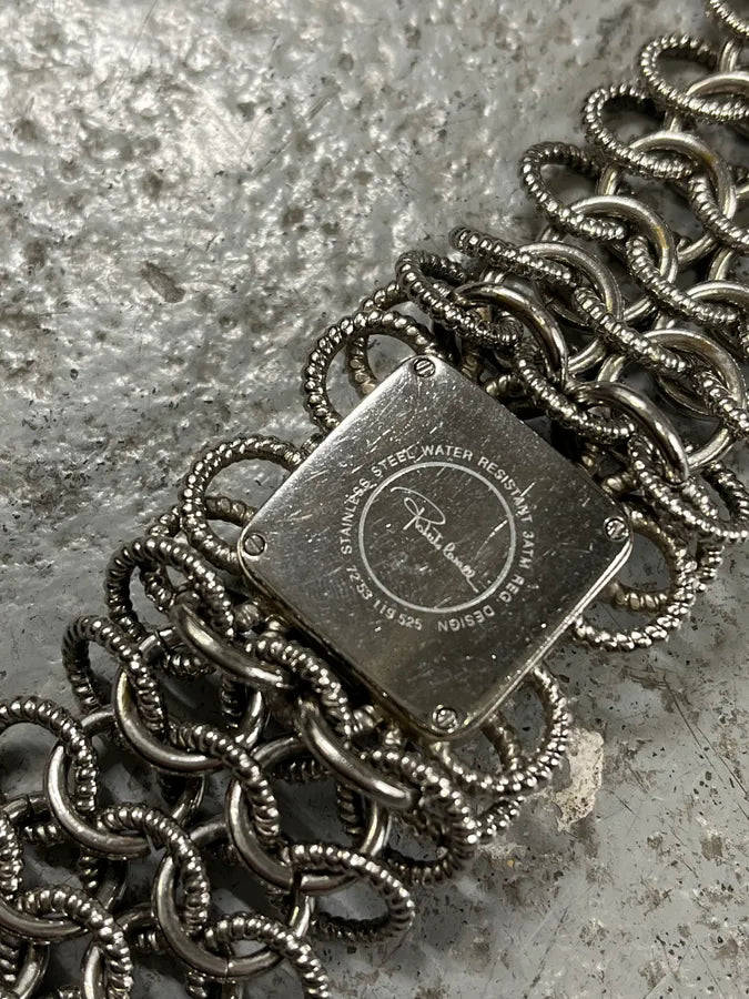 2000s Roberto Cavalli Silver Chain Blue Dial Watch UPFKfJy 8