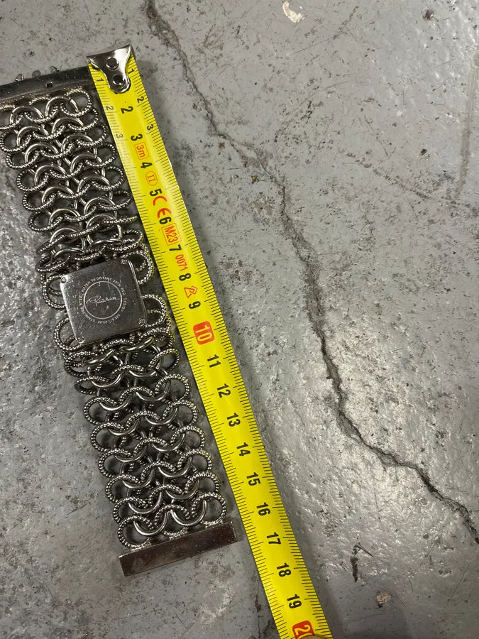 2000s Roberto Cavalli Silver Chain Blue Dial Watch UPFKfJy 9