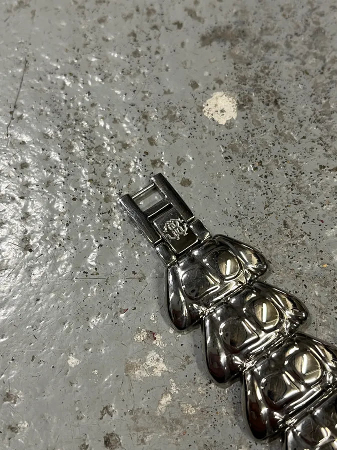 2000s Roberto Cavalli Silver Crocodile Tail Bracelet Watch OEjyTwa 5