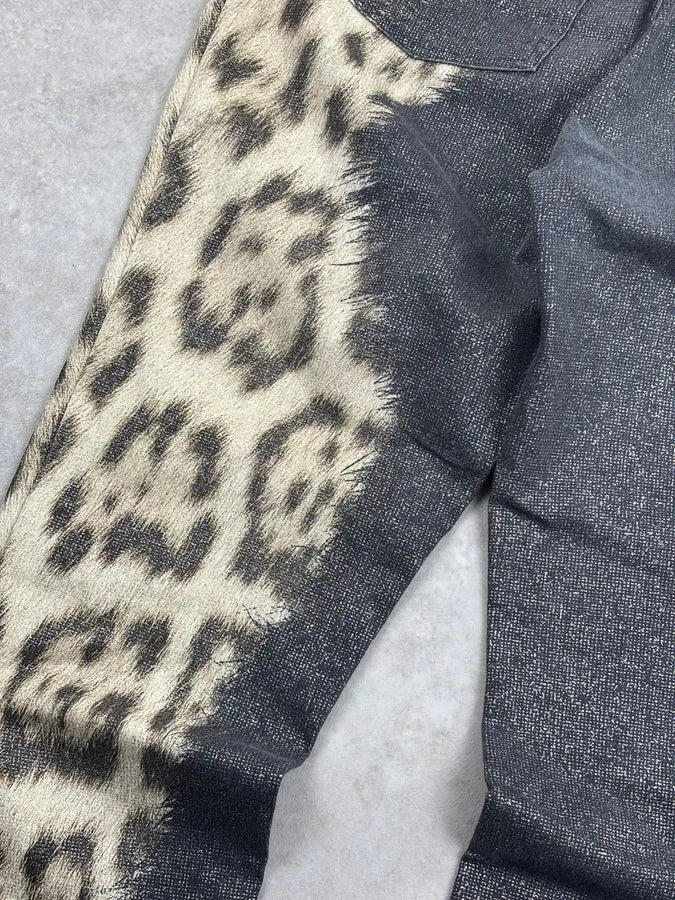 2000s Roberto Cavalli Brut Leopard Irregular Jeans cfIACJU 9