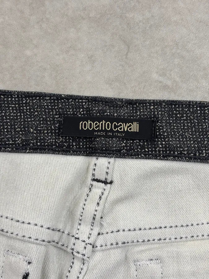 FW2001 Roberto Cavalli Brut Leopard Irregular Jeans cfIACJU 10