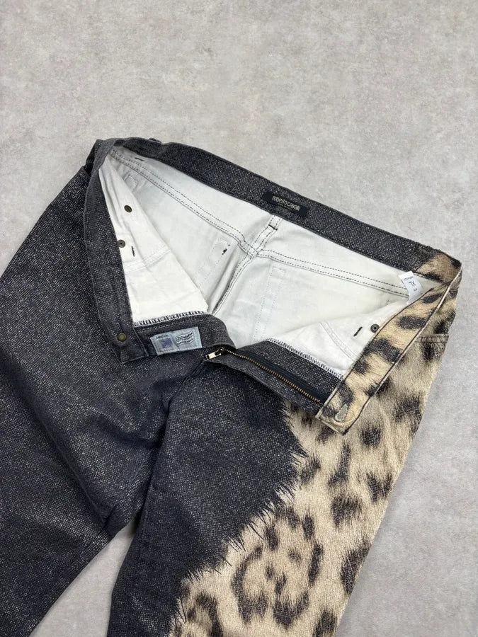2000s Roberto Cavalli Brut Leopard Irregular Jeans cfIACJU 7