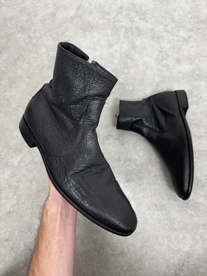 2000s Roberto Cavalli Black Silver Leather Boots wFBmFde 0