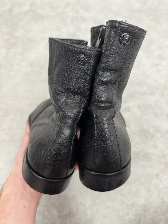 2000s Roberto Cavalli Black Silver Leather Boots wFBmFde 3